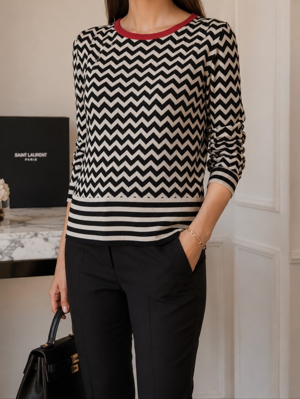 Weekend Max Mara Chevron Knit Sweater – Size Medium
